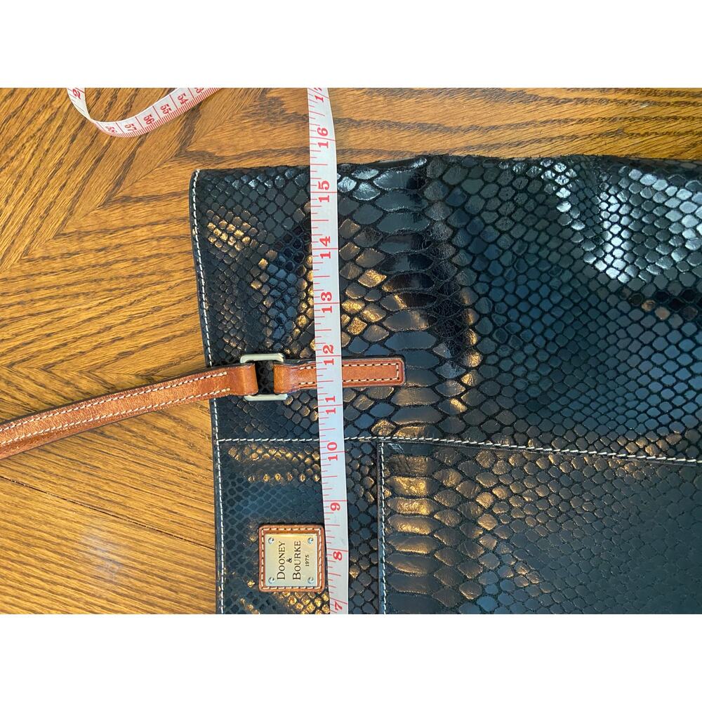 Dooney & Bourke black reptile embossed Lexington Shopper Tote - Picture 5 of 11